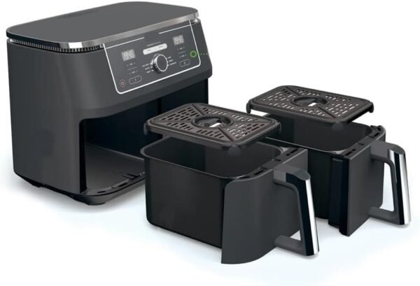 2-Drawer Air Fryer, 9.5L Large Capacity with 6-in-1 Functionality – Dual Independent Cooking Zones, 6 Cooking Functions (Air Fry, Max Crisp, Roast, Bake, Reheat, Dehydrate), Non-Stick & Dishwasher Saf - Image 6