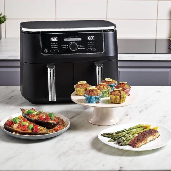 2-Drawer Air Fryer, 9.5L Large Capacity with 6-in-1 Functionality – Dual Independent Cooking Zones, 6 Cooking Functions (Air Fry, Max Crisp, Roast, Bake, Reheat, Dehydrate), Non-Stick & Dishwasher Saf - Image 11