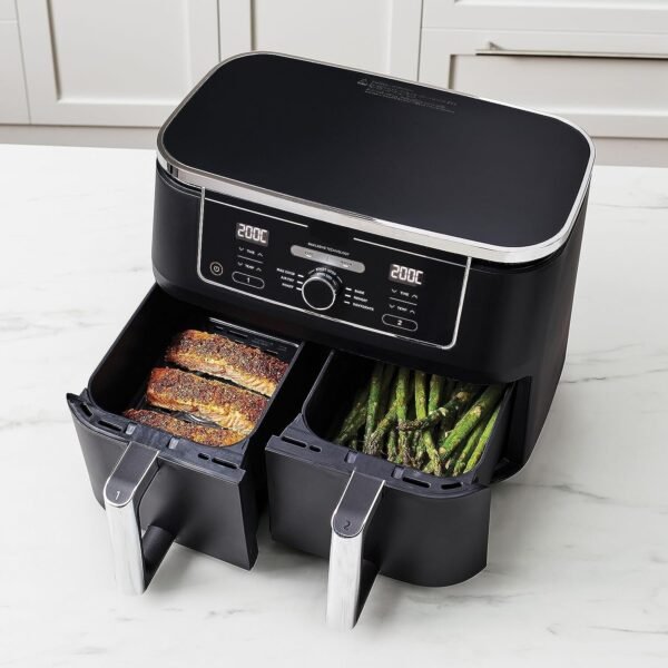 2-Drawer Air Fryer, 9.5L Large Capacity with 6-in-1 Functionality – Dual Independent Cooking Zones, 6 Cooking Functions (Air Fry, Max Crisp, Roast, Bake, Reheat, Dehydrate), Non-Stick & Dishwasher Saf - Image 12