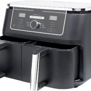 2-Drawer Air Fryer, 9.5L Large Capacity with 6-in-1 Functionality – Dual Independent Cooking Zones, 6 Cooking Functions (Air Fry, Max Crisp, Roast, Bake, Reheat, Dehydrate), Non-Stick & Dishwasher Saf