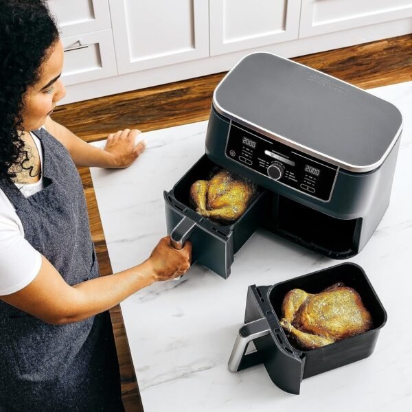 2-Drawer Air Fryer, 9.5L Large Capacity with 6-in-1 Functionality – Dual Independent Cooking Zones, 6 Cooking Functions (Air Fry, Max Crisp, Roast, Bake, Reheat, Dehydrate), Non-Stick & Dishwasher Saf - Image 10