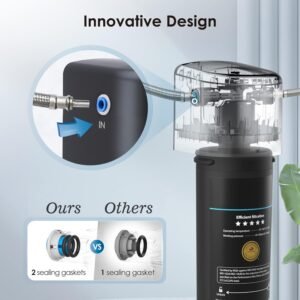 15UA Under Sink Water Filter System, 60K Liters High Capacity, Direct Connect to Kitchen Faucet for Clean and Fresh Drinking Water