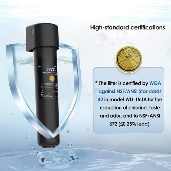 15UA Under Sink Water Filter System, 60K Liters High Capacity, Direct Connect to Kitchen Faucet for Clean and Fresh Drinking Water - Image 6