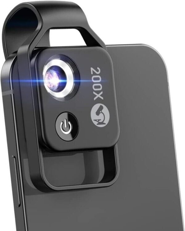 200X Phone Microscope Lens with LED Light - Portable Digital Microscope for Kids, Compatible with iPhone and Android Mobile Phones - Image 5