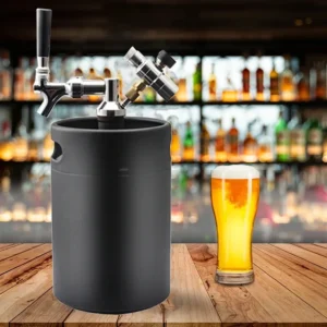 5L Stainless Steel Pressurized Mini Beer Keg with Adjustable System, Premium Tap, and CO2 Charger Kit for Home Brewing