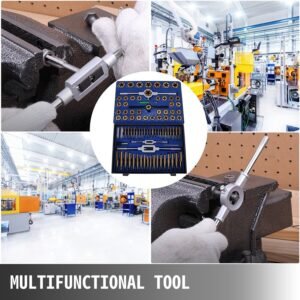 86-Piece Tap and Die Set with Thread Cutting Tools - Complete Metric and Imperial Threading Kit for Professional and DIY Use