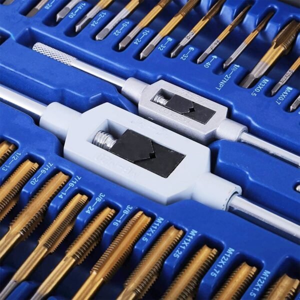 86-Piece Tap and Die Set with Thread Cutting Tools - Complete Metric and Imperial Threading Kit for Professional and DIY Use - Image 8