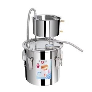 12L/20L/30L/50L 2-Pot DIY Home Moonshine Water Distiller - Stainless Steel Distillation Kit with Thermometer, Silver Coils, and Copper Coils for Spirits, Essential Oils, and Purified
