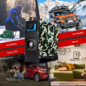 8 KW 12V With No Adapter Diesel Air Heater – Parking Heater with Silencer, LCD Display, and Remote Control