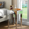 Mirrored Glass Bedside Table with Drawers and Glass Handles Mirror