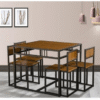 Dining Table and 4 Chairs Set Walnut