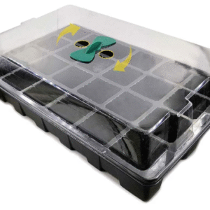 Black 24-Cell Propagator Seed Tray for Plants â€“ Adjustable Vents for Optimal Growing Conditions