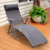 Sun Lounger Recliner, Textilene-Grey