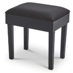 Glass Mirrored Deep Cushioned Stool, Luxury Upholstered Storage Seat for Living Room or Bedroom