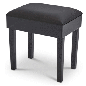 Glass Mirrored Deep Cushioned Stool, Luxury Upholstered Storage Seat for Living Room or Bedroom
