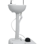 Handwash Stand with Water Tank for Camping, Portable Sink Station with Soap Dispenser and Foot Pump