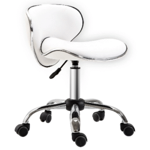 Leather Swivel Salon Stool with Backrest