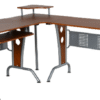 Corner Computer Desk with Keyboard Tray, Space-Saving L-Shaped Desk for Home Office and Workstation