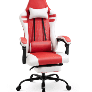 Reclining Gaming Chair With Retractable Footrest