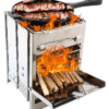 Foldable Grill Stainless Steel BBQ Stove with Storage Bag, Portable Outdoor Cooking Kit, Collapsible BBQ Grill for Camping