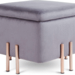 Ottoman Cube Footrest, Footstool With Soft-close Mechanism