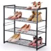Foldable 4 Tier Heavy Duty Shoe Rack for Home, Closet, Entryway, Space-Saving Shoe Organizer