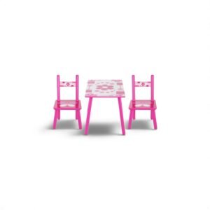 Wooden Flowers Table and Chair Set Kids Childs Studying Painting Home School