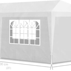 3m x 6m Gazebo Party Tent Event Marquee Awning White Waterproof UV Resistant Canopy Outdoor Wedding Garden Shelter with Steel Frame for Camping Celebrations and Gatherings