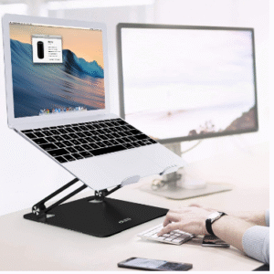Ergonomic Aluminum Adjustable Laptop Stand â€“ Portable Laptop Holder with Heat Vent for Improved Cooling and Comfort