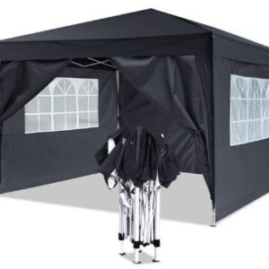 Foldable 3x3m Gazebo Marquee Tent Waterproof with 4 Side Panels and Carry Bag for Outdoor Events, Parties, and Camping