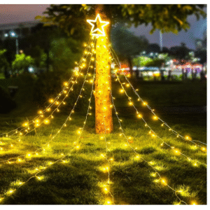 Christmas Tree Light Curtain, 400 LEDs, 16 Strands, Holiday Decoration