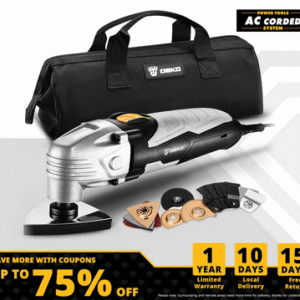 New 220V DKOM40LD1/2 Electric Multi function Oscillating Tool Electric Trimmer Saw Variable Speed with Accessories