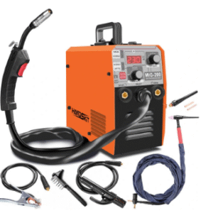 Handskit MIG-200 Electric Welding Machine 220V, 3-in-1 Gasless MIG, MMA, and LIFT TIG Welder with Flux Core Wire Compatibility