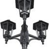 Garden Lantern with 3 Bulbs, 176 cm Height, IP44 Weatherproof Outdoor Lighting for Pathways and Patios