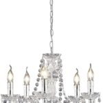 Chandelier 5 Bulbs, Modern Ceiling Light Fixture for Living Room, Dining Room, and Bedroom