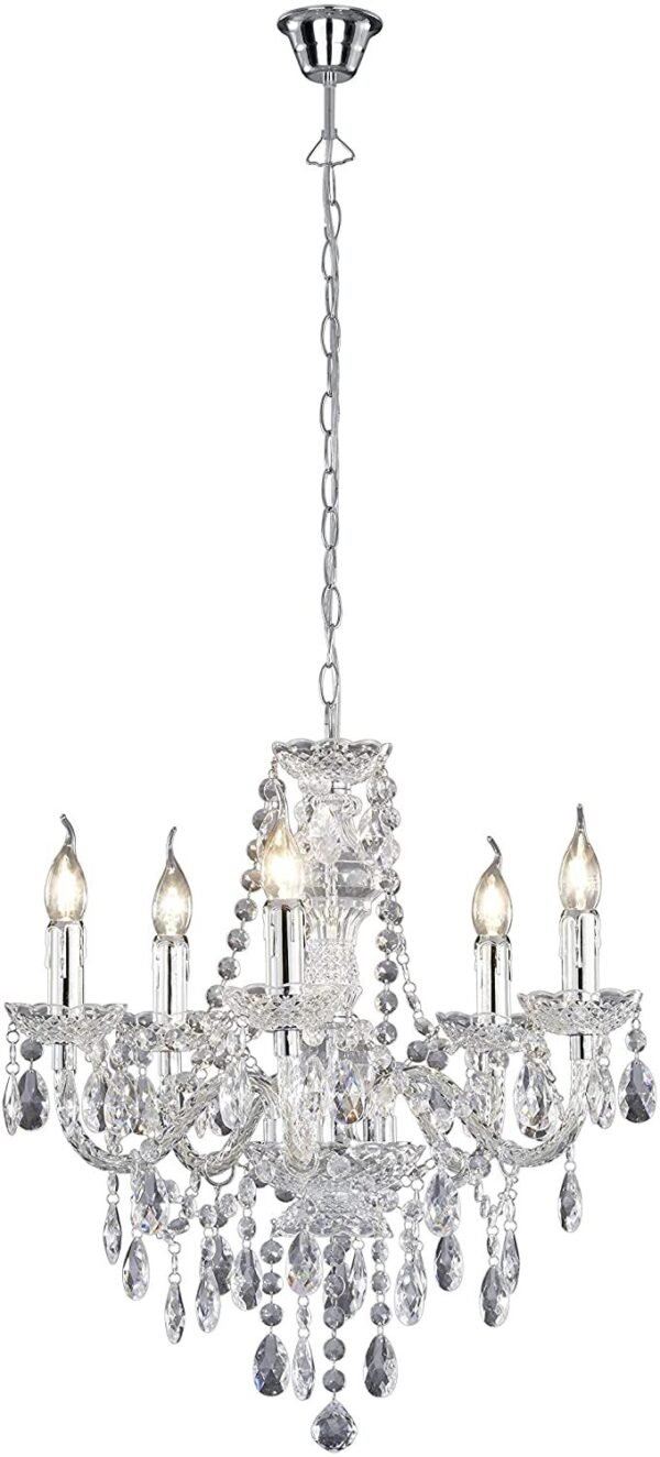 Chandelier 5 Bulbs, Modern Ceiling Light Fixture for Living Room, Dining Room, and Bedroom