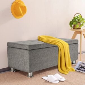 Footrest Canvas Storage Box with 300kg Weight Capacity and Durable Design