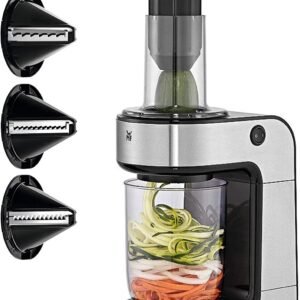 Pro Vegetable Noodle Spiral Slicer, Electric with Citrus Press, Zoodle Maker, Zucchini Noodle Cutter, 3 Cutting Inserts, Collector Container