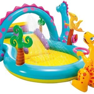 Inflatable Dinosaur Water Play Center for Kids, Outdoor Fun and Splashing Water Play