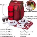 Picnic Backpack for 4 People with Fleece Blanket