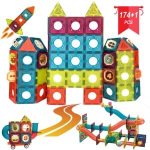 Marble Run Tiles Building Blocks Train Car for Kids 175PCS Pipe 3D