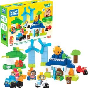 Green Town Build & Learn Eco House Playset with 89 Educational Building Blocks for Kids