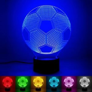 Football 3D Optical Illusion Night Lamp with LED Lights for Bedroom Decor and Gift Ideas