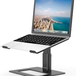 Height Adjustable Lapdesk with Ventilated Laptop Holder for Ergonomic Comfort and Improved Airflow During Laptop Use