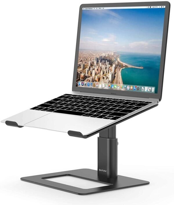 Height Adjustable Lapdesk with Ventilated Laptop Holder for Ergonomic Comfort and Improved Airflow During Laptop Use