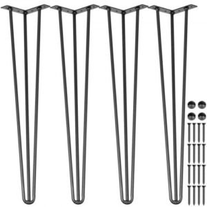 Hair Pin Legs Set for Furniture Bench and Desk, Modern Metal Legs for DIY Home Decor and Interior Design