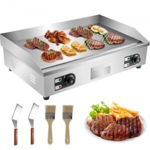 Double Burner Electric Grill Griddle â€“ 30-Inch Flat Hotplate, 4400W for Kitchen Cooking