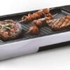 Grill with Large Cooking Surface 1600W Black/Silver for Indoor and Outdoor Use