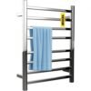 Polished Steel 8-Bar Heated Towel Rack For Bathroom