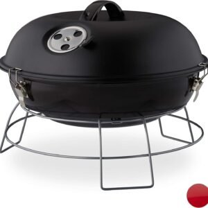 Portable Barbecue Kettle with Lid Picnic Grill with Large Grill Surface